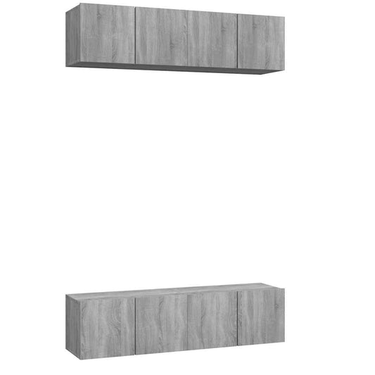4 Piece Wall-mounted TV Cabinet Set Grey Sonoma 60x30x30 cm Engineered Wood 4 Piece Wall-mounted TV Cabinet Set Grey Sonoma 60x30x30 cm Engineered Wood