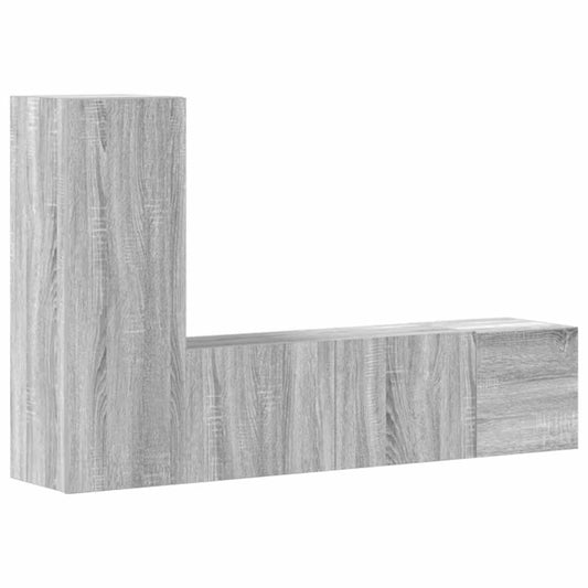 3 Piece TV Cabinet Set Grey Sonoma Engineered Wood 3 Piece TV Cabinet Set Grey Sonoma Engineered Wood