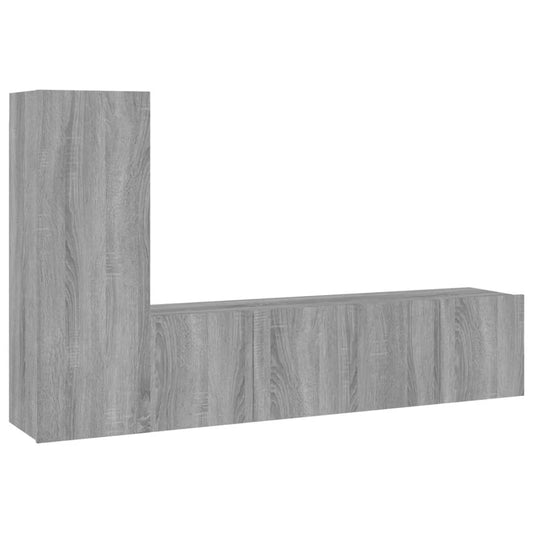 3 Piece TV Cabinet Set Grey Sonoma Engineered Wood 3 Piece TV Cabinet Set Grey Sonoma Engineered Wood