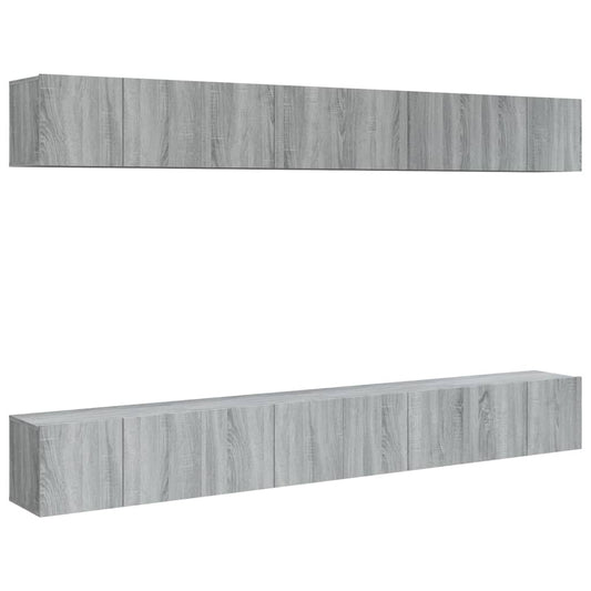 TV Cabinets 8 pcs Grey Sonoma 60x30x30 cm Engineered Wood TV Cabinets 8 pcs Grey Sonoma 60x30x30 cm Engineered Wood