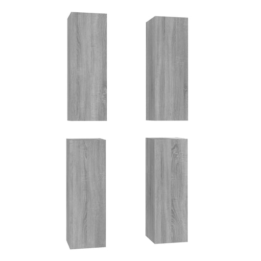TV Cabinets 4 pcs Grey Sonoma 30.5x30x90 cm Engineered Wood TV Cabinets 4 pcs Grey Sonoma 30.5x30x90 cm Engineered Wood