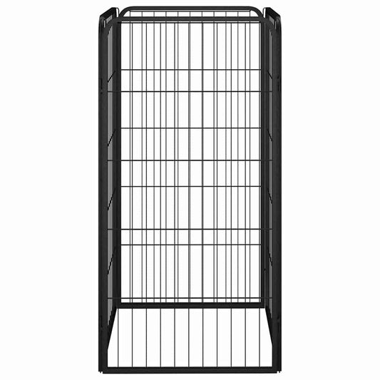 Dog Playpen 4 Panels Black 50x100 cm Powder-coated Steel Dog Playpen 4 Panels Black 50x100 cm Powder-coated Steel
