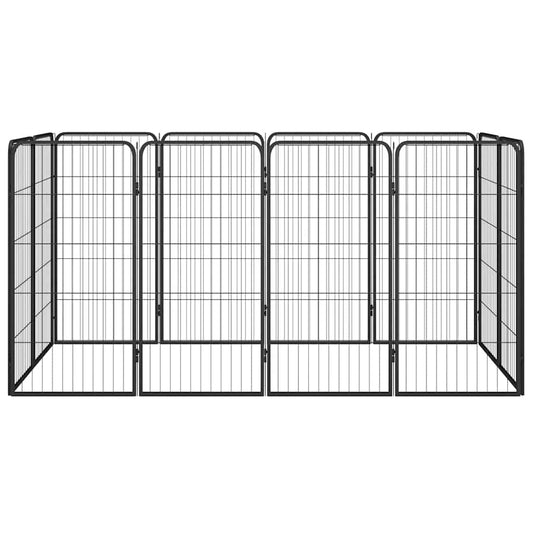 12-Panel Dog Playpen Black 50x100 cm Powder-coated Steel 12-Panel Dog Playpen Black 50x100 cm Powder-coated Steel