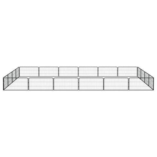 20-Panel Dog Playpen Black 100x50 cm Powder-coated Steel 20-Panel Dog Playpen Black 100x50 cm Powder-coated Steel