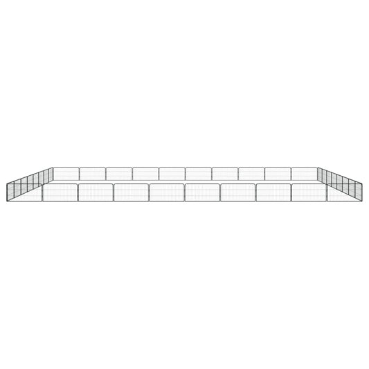 36-Panel Dog Playpen Black 100x50 cm Powder-coated Steel 36-Panel Dog Playpen Black 100x50 cm Powder-coated Steel