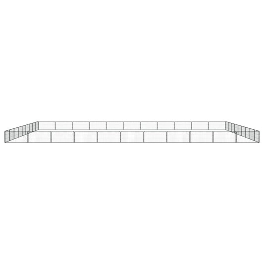 40-Panel Dog Playpen Black 100x50 cm Powder-coated Steel 40-Panel Dog Playpen Black 100x50 cm Powder-coated Steel