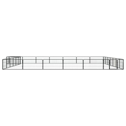 28-Panel Dog Playpen Black 100x50 cm Powder-coated Steel 28-Panel Dog Playpen Black 100x50 cm Powder-coated Steel