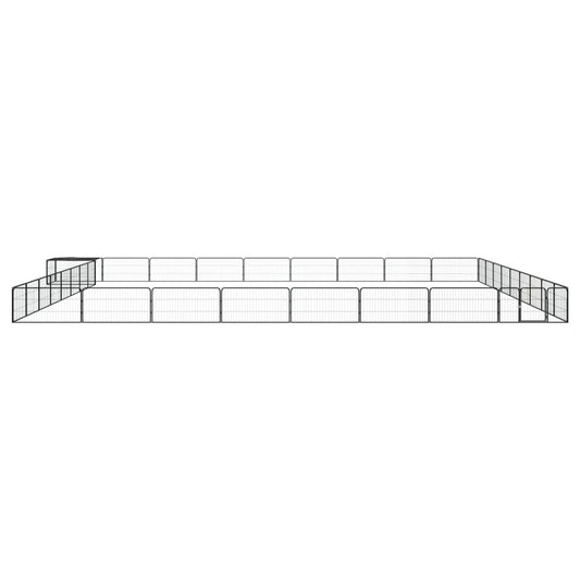 36-Panel Dog Playpen Black 100x50 cm Powder-coated Steel 36-Panel Dog Playpen Black 100x50 cm Powder-coated Steel