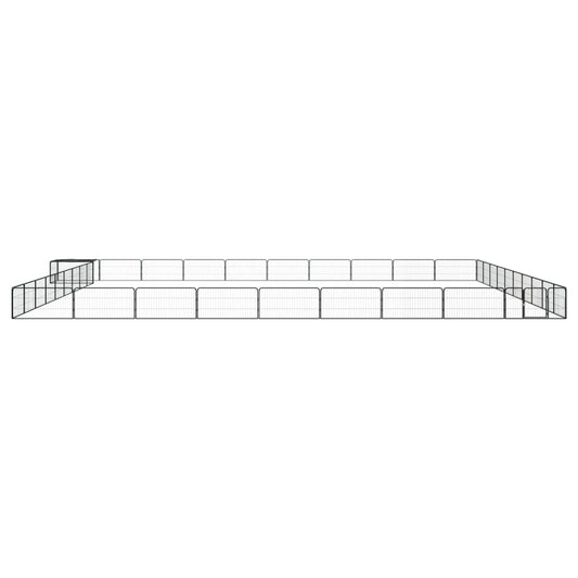 40-Panel Dog Playpen Black 100x50 cm Powder-coated Steel 40-Panel Dog Playpen Black 100x50 cm Powder-coated Steel