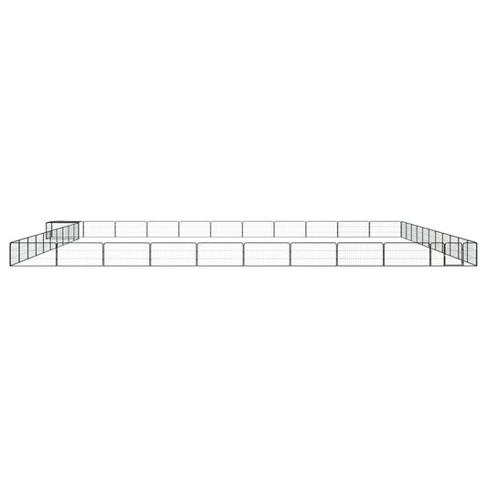 44-Panel Dog Playpen Black 100x50 cm Powder-coated Steel 44-Panel Dog Playpen Black 100x50 cm Powder-coated Steel