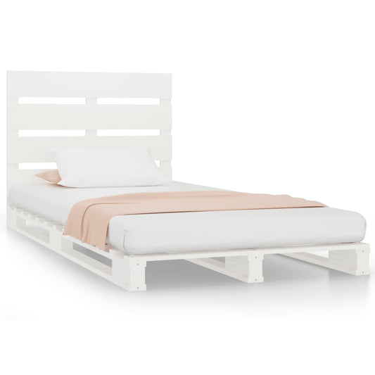 Bed Frame without Mattress White 75x190 cm Small Single Solid Wood Pine Bed Frame without Mattress White 75x190 cm Small Single Solid Wood Pine