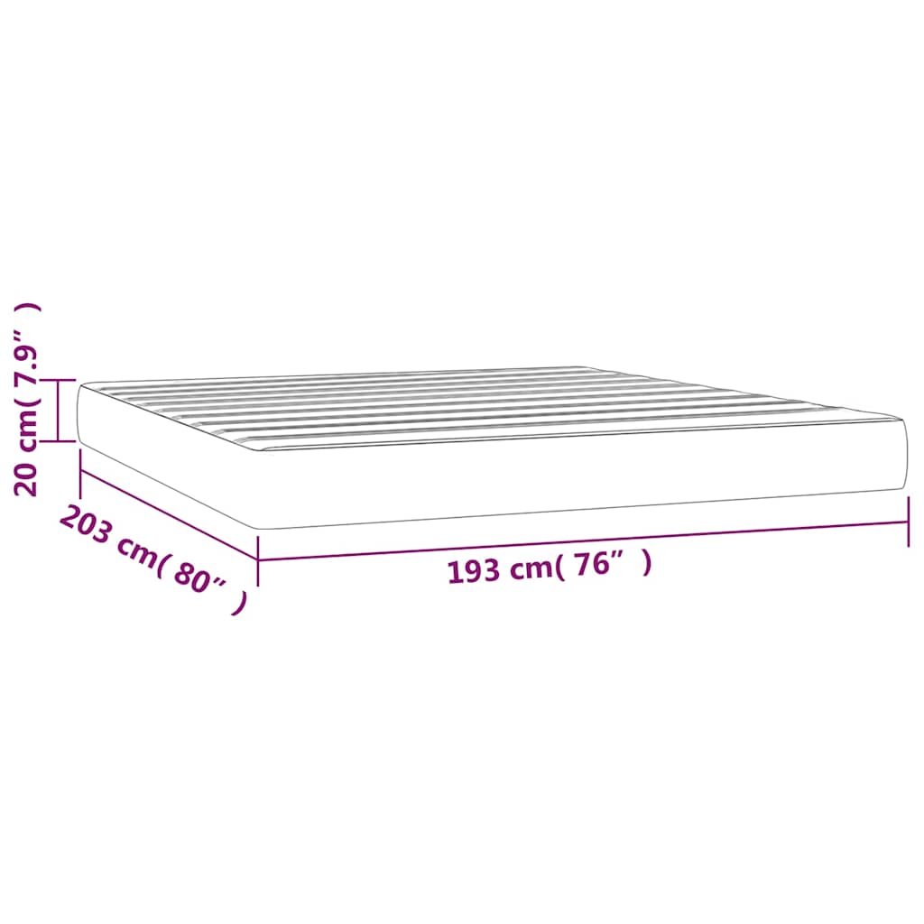Pocket Spring Bed Mattress Black 193x203x20cm King Faux Leather