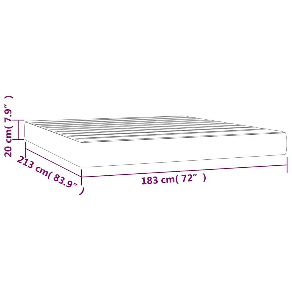 Pocket Spring Bed Mattress Medium Dark Grey 183x213x20 cm