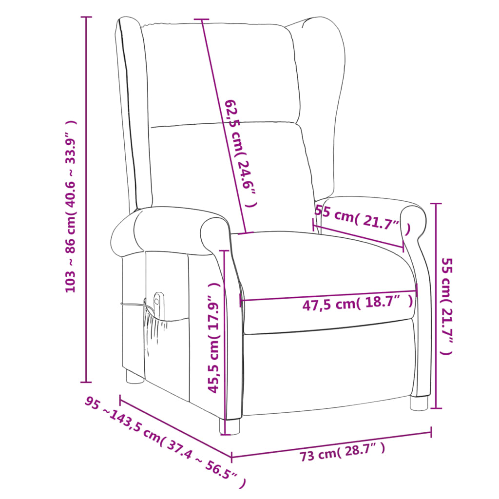 Massage Chair Dark Brown Fabric
