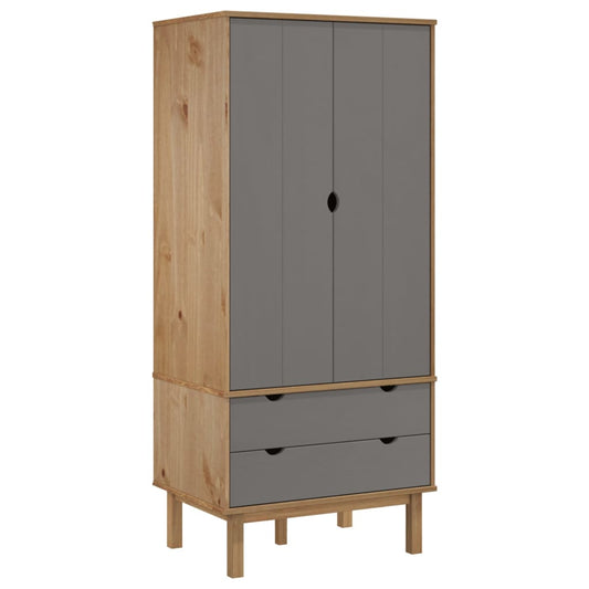 Wardrobe OTTA Brown and Grey 76.5x53x172 cm Solid Wood Pine Wardrobe OTTA Brown and Grey 76.5x53x172 cm Solid Wood Pine