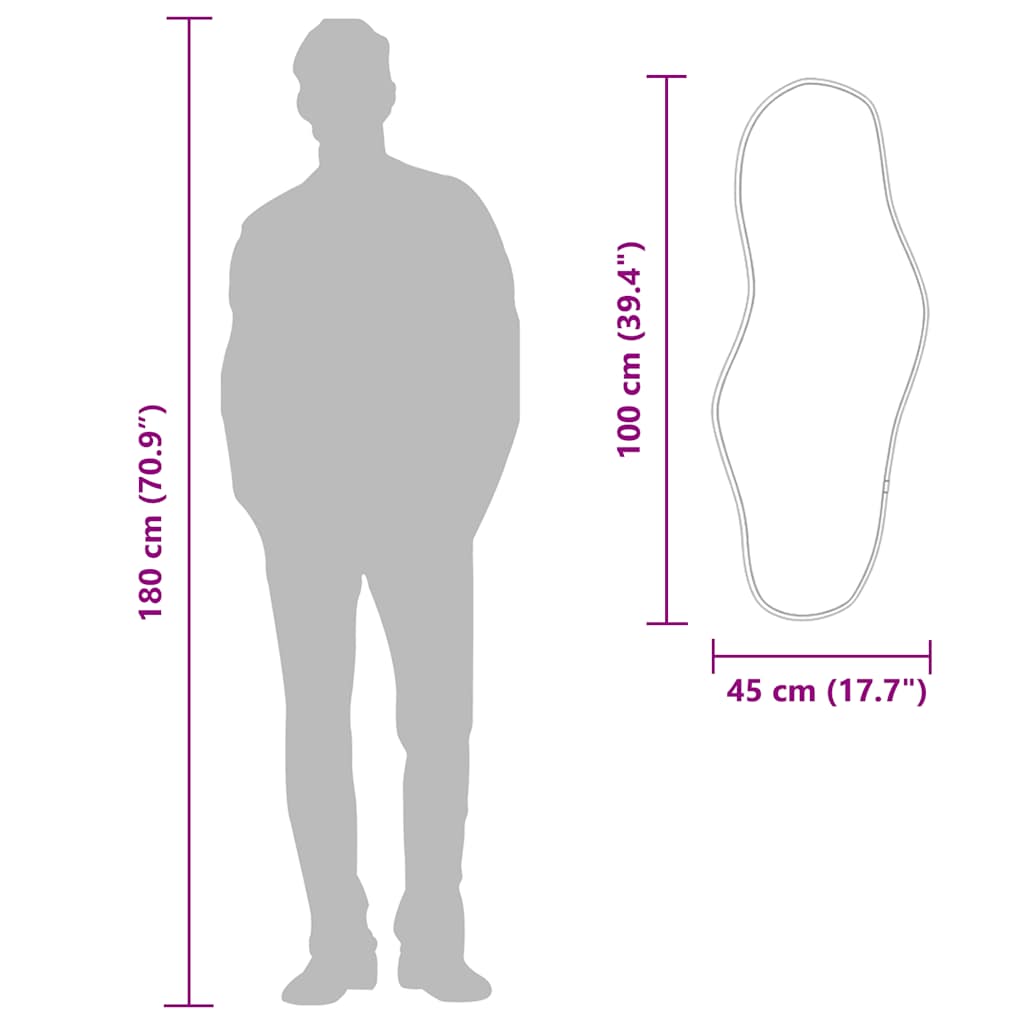 Wall Mirror Black 100x45 cm