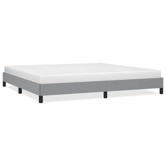Bed Frame without Mattress Light Grey 193x203 cm King Fabric Bed Frame without Mattress Light Grey 193x203 cm King Fabric
