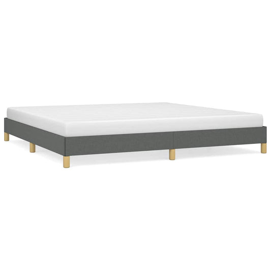 Bed Frame without Mattress Dark Grey 193x203 cm King Fabric Bed Frame without Mattress Dark Grey 193x203 cm King Fabric