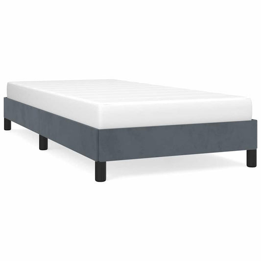 Bed Frame without Mattress Dark Grey 100x203 cm Twin XL Velvet Bed Frame without Mattress Dark Grey 100x203 cm Twin XL Velvet