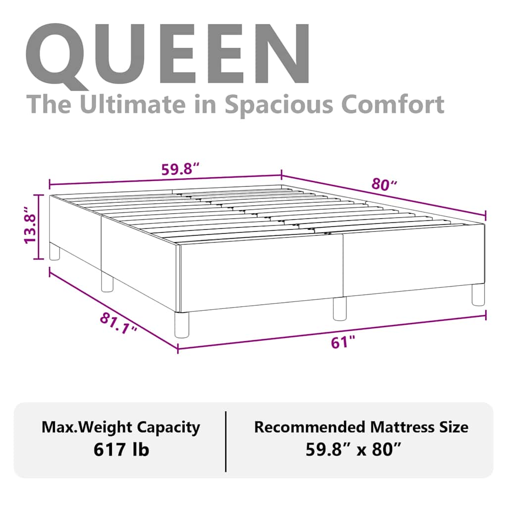Bed Frame without Mattress White 152x203 cm Queen Faux Leather
