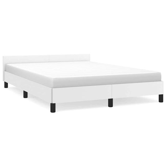 Bed Frame without Mattress White Queen Faux Leather Bed Frame without Mattress White Queen Faux Leather