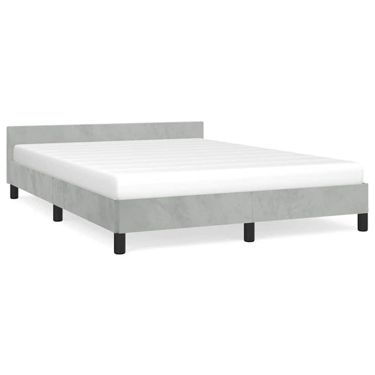 Bed Frame without Mattress Light Grey Queen Velvet Bed Frame without Mattress Light Grey Queen Velvet