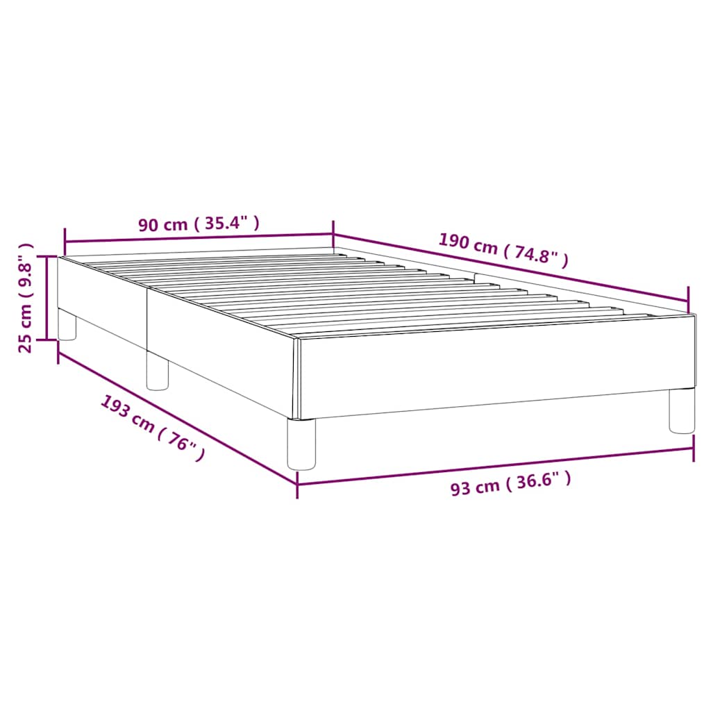 Bed Frame without Mattress Black 90x190 cm Single Single Fabric