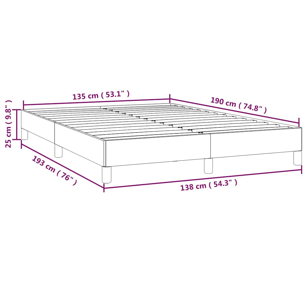 Bed Frame without Mattress Black 135x190 cm Double Fabric