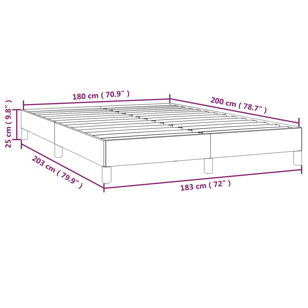 Bed Frame without Mattress Black 180x200 cm Super King Super King Fabric