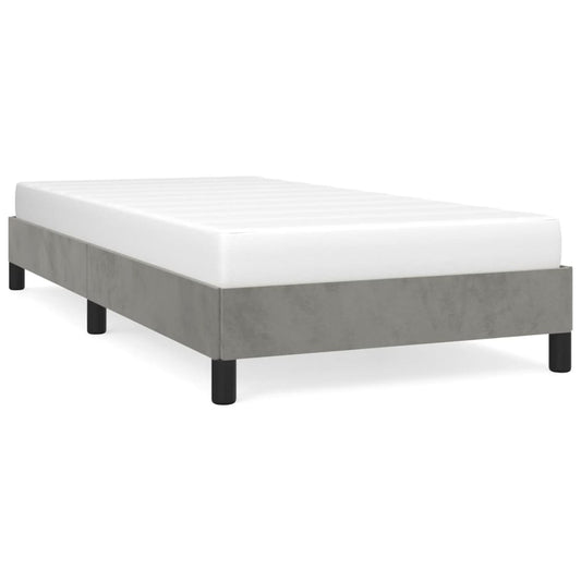Bed Frame without Mattress Light Grey 90x190 cm Single Single Velvet Bed Frame without Mattress Light Grey 90x190 cm Single Single Velvet