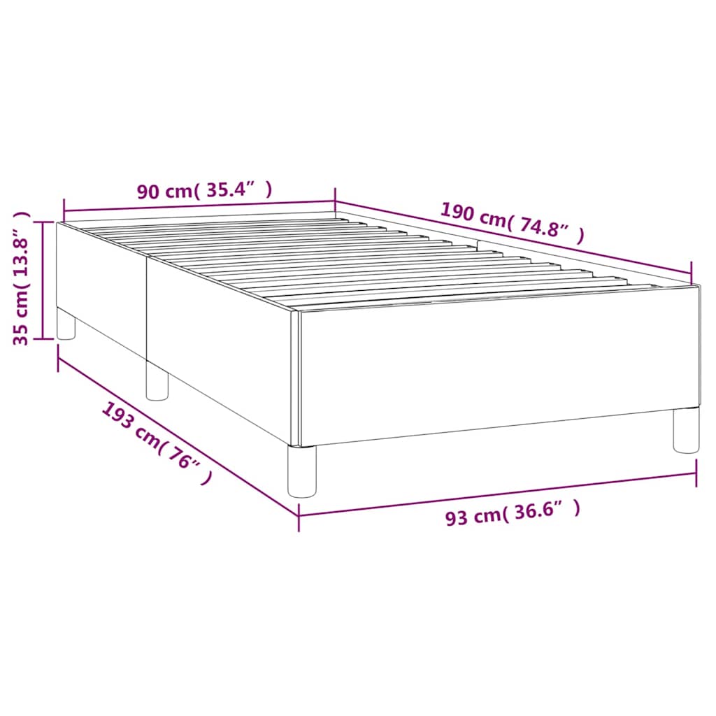 Bed Frame without Mattress Dark Grey 90x190 cm Single Velvet