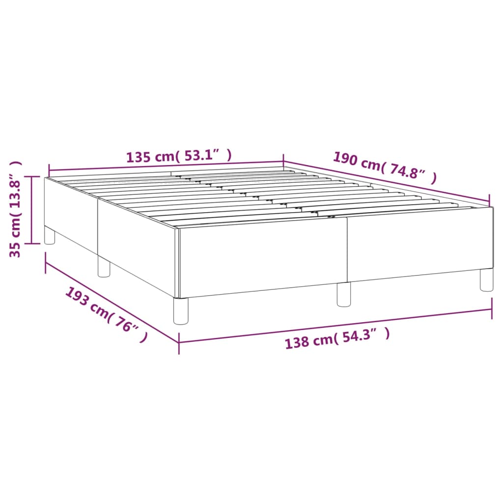 Bed Frame without Mattress Light Grey 135x190 cm Double Velvet