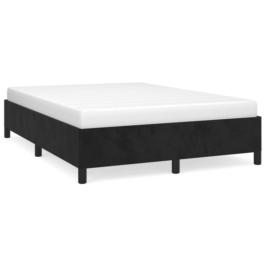 Bed Frame without Mattress Black 135x190 cm Double Double Velvet Bed Frame without Mattress Black 135x190 cm Double Double Velvet