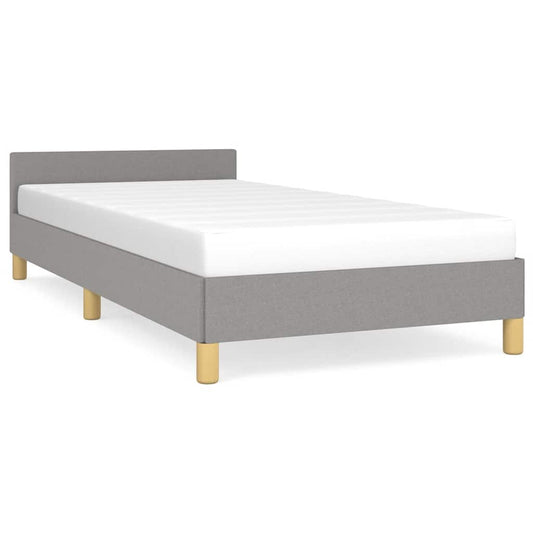 Bed Frame without Mattress Light Grey 90x190cm Single Fabric Bed Frame without Mattress Light Grey 90x190cm Single Fabric