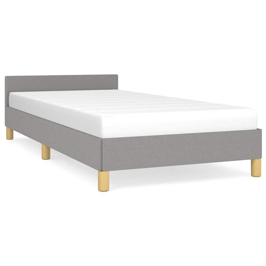 Bed Frame without Mattress Light Grey 90x190cm Single Fabric Bed Frame without Mattress Light Grey 90x190cm Single Fabric