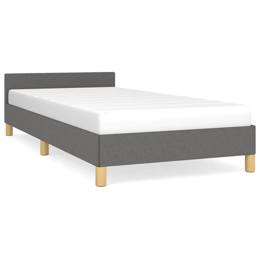 Bed Frame without Mattress Dark Grey 90x190cm Single Fabric Bed Frame without Mattress Dark Grey 90x190cm Single Fabric