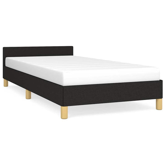 Bed Frame without Mattress Black 90x190cm Single Fabric Bed Frame without Mattress Black 90x190cm Single Fabric