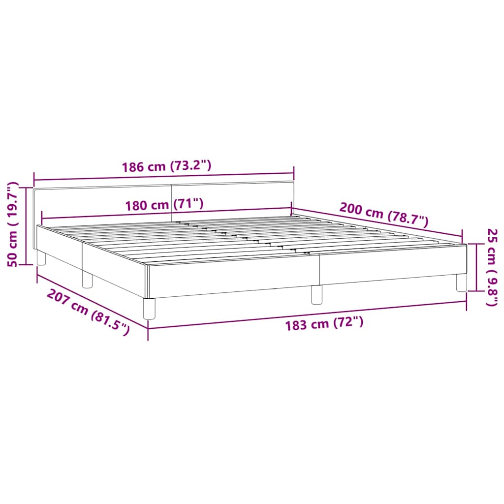 Bed Frame without Mattress Light Grey 180x200 cm Fabric