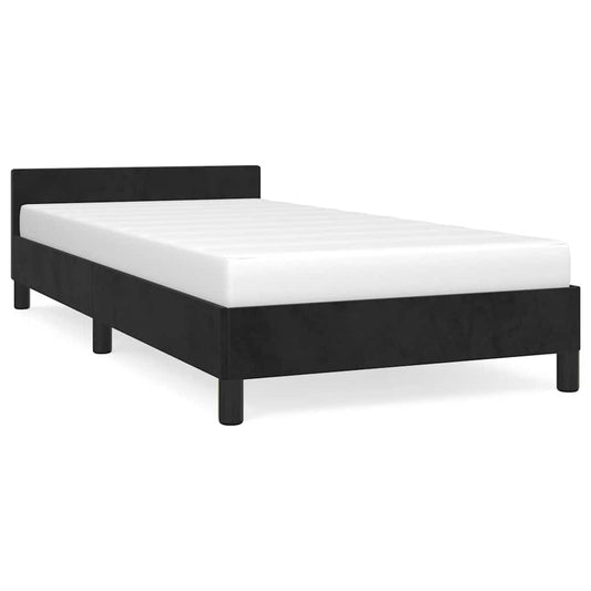 Bed Frame without Mattress Black 90x190cm Single Velvet Bed Frame without Mattress Black 90x190cm Single Velvet