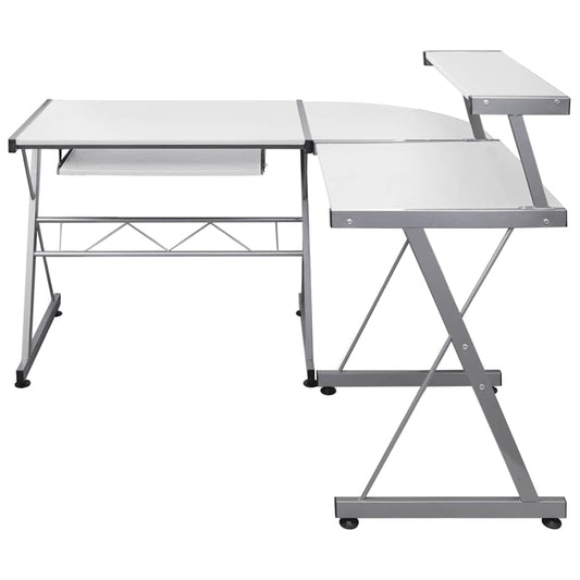 Corner Computer Desk White 132x112x99 cm Engineered Wood Corner Computer Desk White 132x112x99 cm Engineered Wood