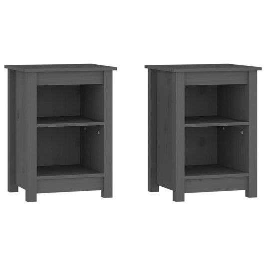 Bedside Cabinets 2 pcs Grey 40x35x55 cm Solid Wood Pine Bedside Cabinets 2 pcs Grey 40x35x55 cm Solid Wood Pine