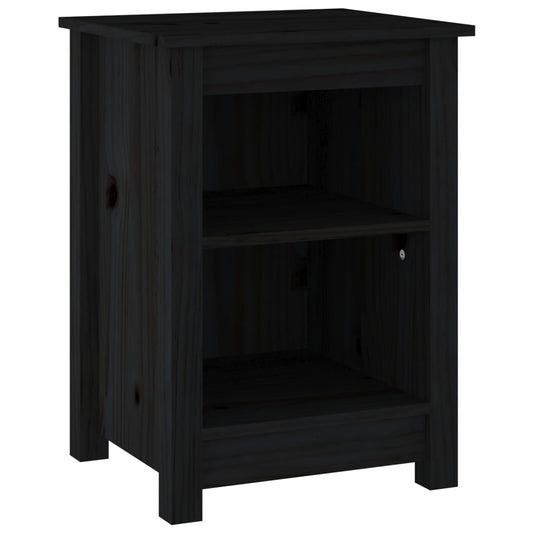 Bedside Cabinet Black 40x35x55 cm Solid Wood Pine Bedside Cabinet Black 40x35x55 cm Solid Wood Pine