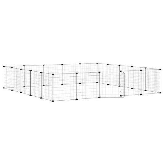 20-Panel Pet Cage with Door Black 175x175x35 cm Steel 20-Panel Pet Cage with Door Black 175x175x35 cm Steel