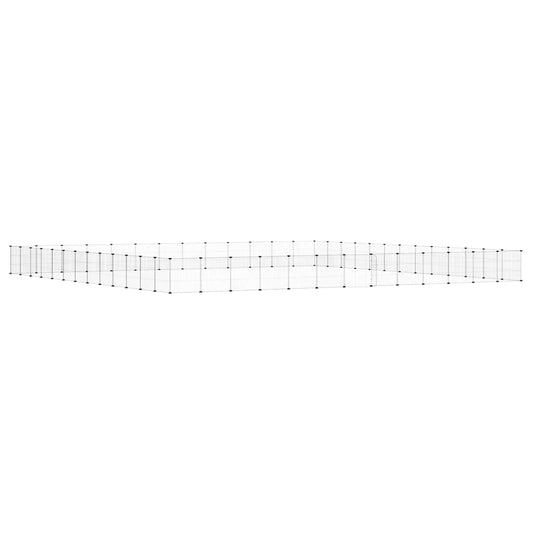52-Panel Pet Cage with Door Black 455x455x35 cm Steel 52-Panel Pet Cage with Door Black 455x455x35 cm Steel