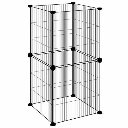 8-Panel Pet Cage Black 35x35x70 cm Steel 8-Panel Pet Cage Black 35x35x70 cm Steel