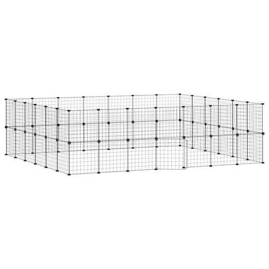 52-Panel Pet Cage with Door Black 35x35 cm Steel 52-Panel Pet Cage with Door Black 35x35 cm Steel