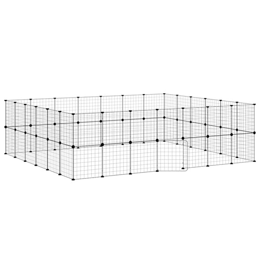 52-Panel Pet Cage with Door Black 35x35 cm Steel 52-Panel Pet Cage with Door Black 35x35 cm Steel