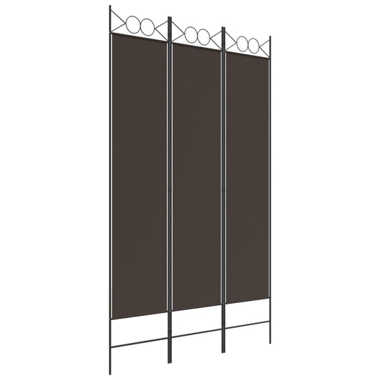 3-Panel Room Divider Brown 120x200 cm Fabric 3-Panel Room Divider Brown 120x200 cm Fabric