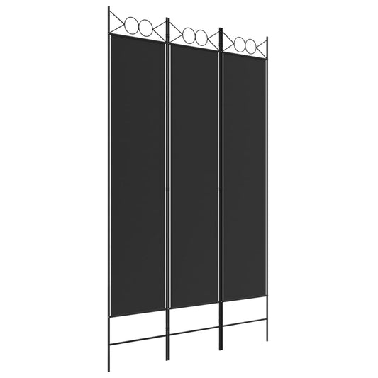 3-Panel Room Divider Black 120x200 cm Fabric 3-Panel Room Divider Black 120x200 cm Fabric