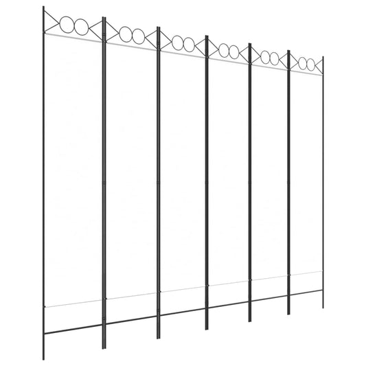 6-Panel Room Divider White 240x200 cm Fabric 6-Panel Room Divider White 240x200 cm Fabric